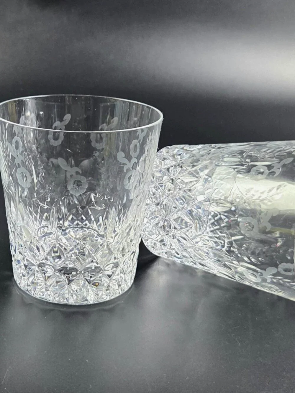 Vintage Rogaska Gallia - Double Old Fashioned Glasses - Set of 2 - Yugoslavia